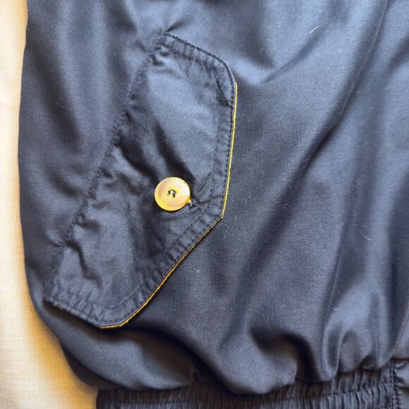 Vintage Speedo Windbreaker Jacket Black & Yellow Mens‎ Medium Retro 80s - Picture 7 of 11